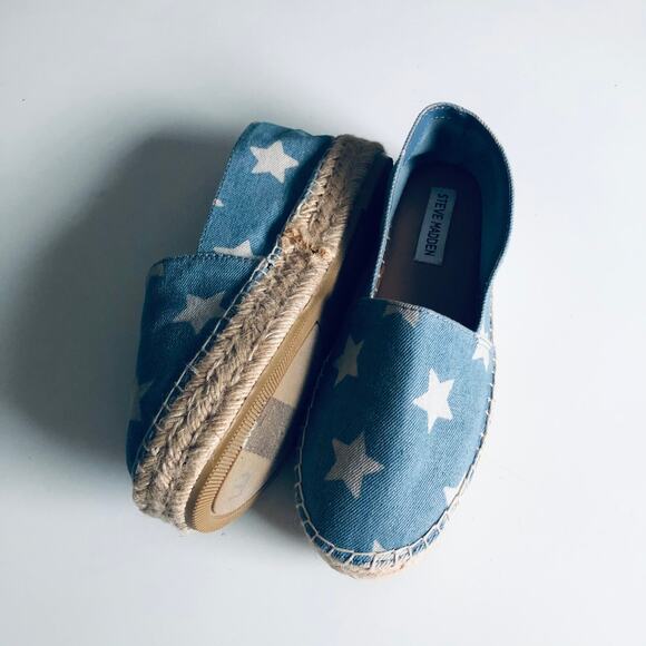 Steve Madden 'Talan' Women's 7.5 Star Espadrille Denim Shoe Slip On - Picture 4 of 12